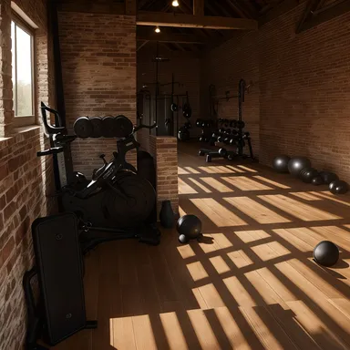 Farmhouse Home Gym design - AI generated interior design visualization