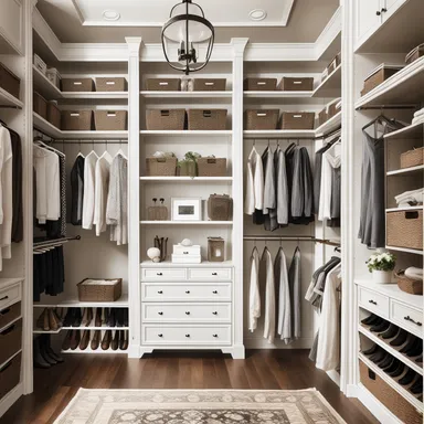 Farmhouse Walk-in Closet design - AI generated interior design visualization