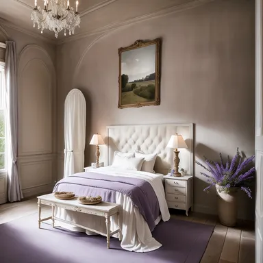French Country Guest Room design - AI generated interior design visualization
