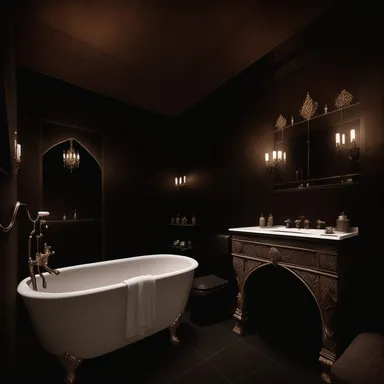 Gothic Bathroom design - AI generated interior design visualization