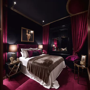 Hollywood Regency Bedroom design - AI generated interior design visualization