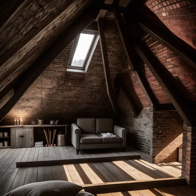 Industrial Attic design - AI generated interior design visualization
