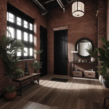 Industrial Entryway design - AI generated interior design visualization