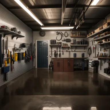 Industrial Garage design - AI generated interior design visualization