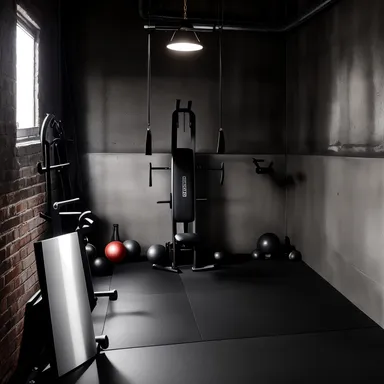 Industrial Home Gym design - AI generated interior design visualization