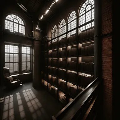 Industrial Library design - AI generated interior design visualization
