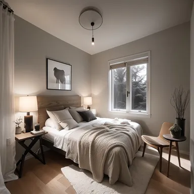 Japandi Bedroom design - AI generated interior design visualization