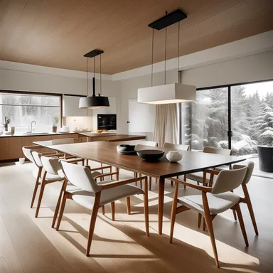 Japandi Dining Room design - AI generated interior design visualization