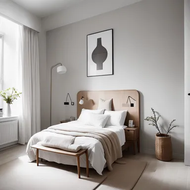 Japandi Guest Room design - AI generated interior design visualization