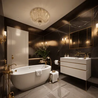 Luxury Bathroom design - AI generated interior design visualization