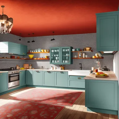 Maximalist Kitchen design - AI generated interior design visualization