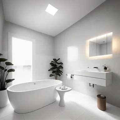 Minimalist Bathroom design - AI generated interior design visualization