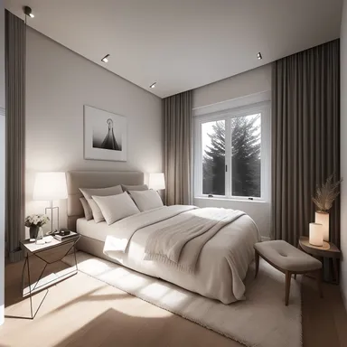 Minimalist Bedroom design - AI generated interior design visualization