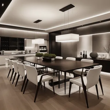 Minimalist Dining Room design - AI generated interior design visualization
