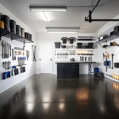 Minimalist Garage design - AI generated interior design visualization