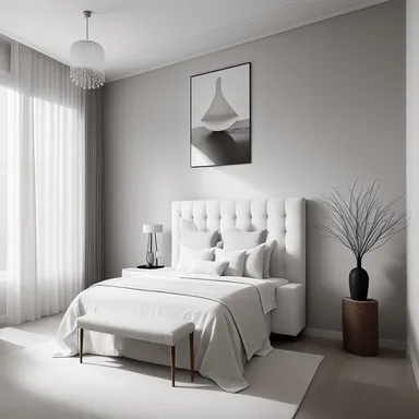 Minimalist Guest Room design - AI generated interior design visualization