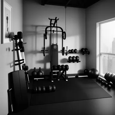Minimalist Home Gym design - AI generated interior design visualization