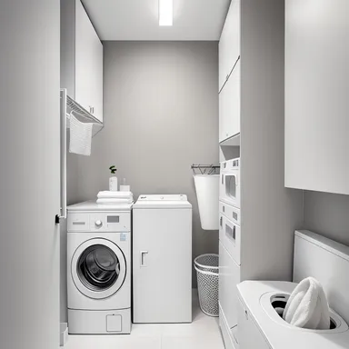 Minimalist Laundry Room design - AI generated interior design visualization