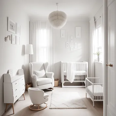 Minimalist Nursery design - AI generated interior design visualization