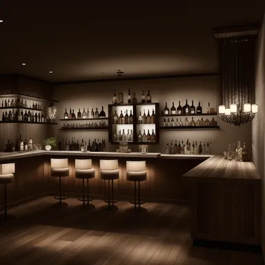Modern Boho Home Bar design