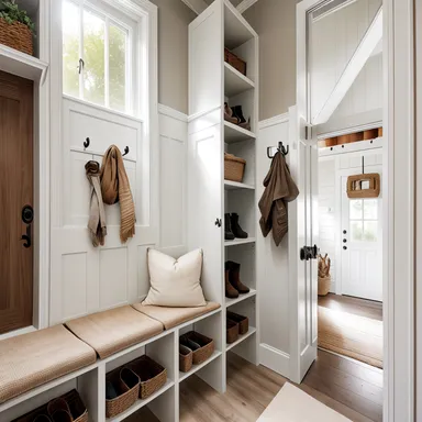 Modern Boho Mudroom design