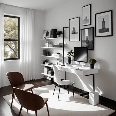 Modern Home Office design - AI generated interior design visualization