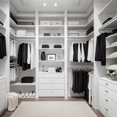 Modern Walk-in Closet design - AI generated interior design visualization