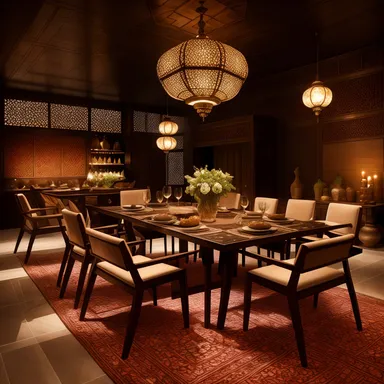 Moroccan Dining Room design - AI generated interior design visualization