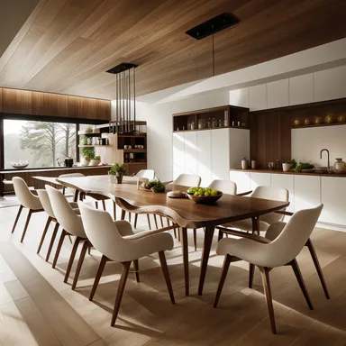 Organic Modern Dining Room design - AI generated interior design visualization