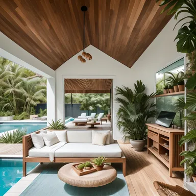 Organic Modern Pool House design
