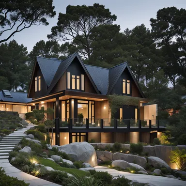 Organic Modernism Home Exterior עיצוב.