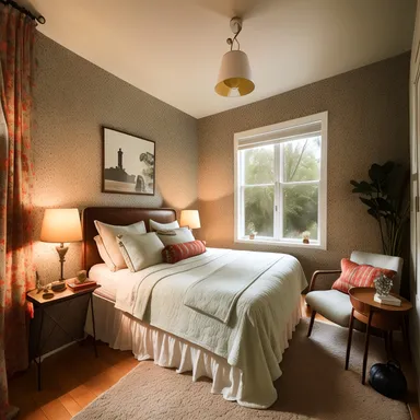 Retro Bedroom design - AI generated interior design visualization