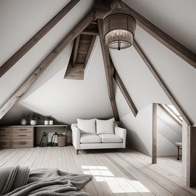 Scandinavian Attic design - AI generated interior design visualization