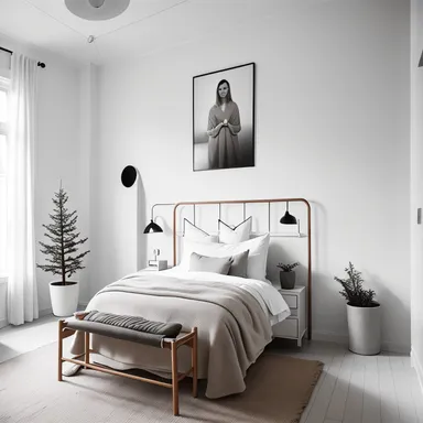Scandinavian Guest Room design - AI generated interior design visualization
