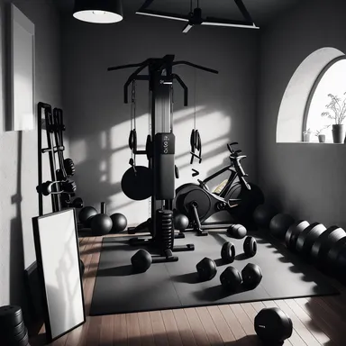 Scandinavian Home Gym design - AI generated interior design visualization