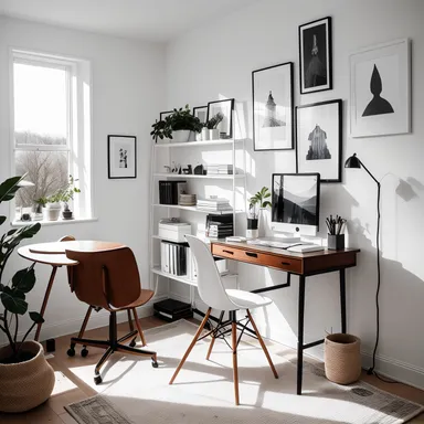 Scandinavian Home Office design - AI generated interior design visualization