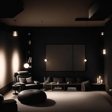 Scandinavian Home Theater design - AI generated interior design visualization