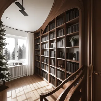 Scandinavian Library design - AI generated interior design visualization