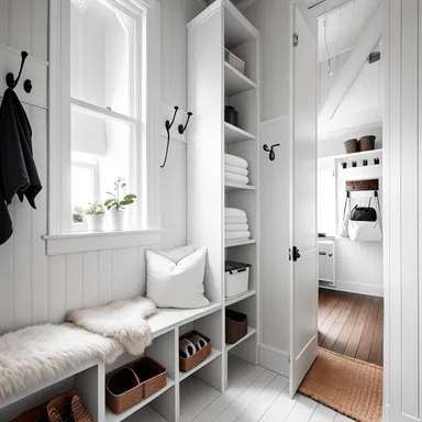 Scandinavian Mudroom design - AI generated interior design visualization