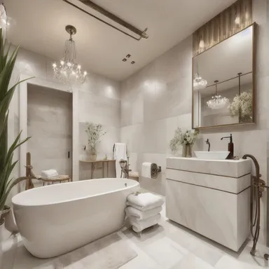 Shabby Chic स्नानघर डिजाइन