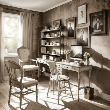 Shabby Chic Home Office การออกแบบ