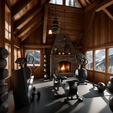 Ski Chalet Home Gym design
