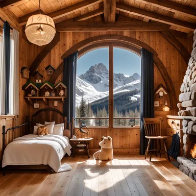 Ski Chalet Kids Room डिजाइन