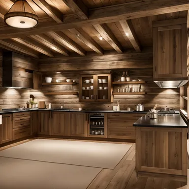 Ski Chalet Kitchen design - AI generated interior design visualization