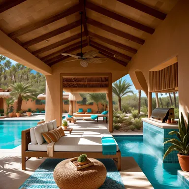 דרום-מערבי Pool House עיצוב.