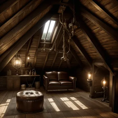 Steampunk Podkroví design.
