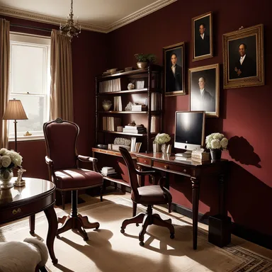 Traditional Home Office design - AI generated interior design visualization