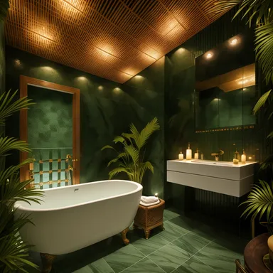 Tropical Bathroom design - AI generated interior design visualization