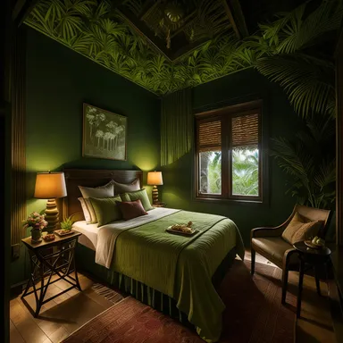 Tropical Bedroom design - AI generated interior design visualization