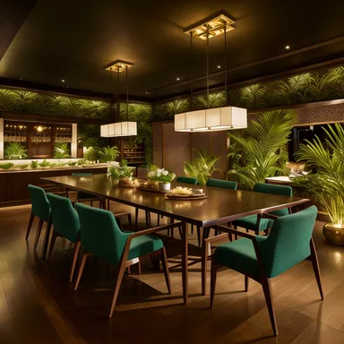 Tropical Dining Room design - AI generated interior design visualization